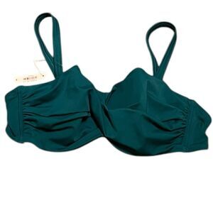 Dobreva Teal Twist Front Swim Multiway Swim Top, Size 36B, NWT
